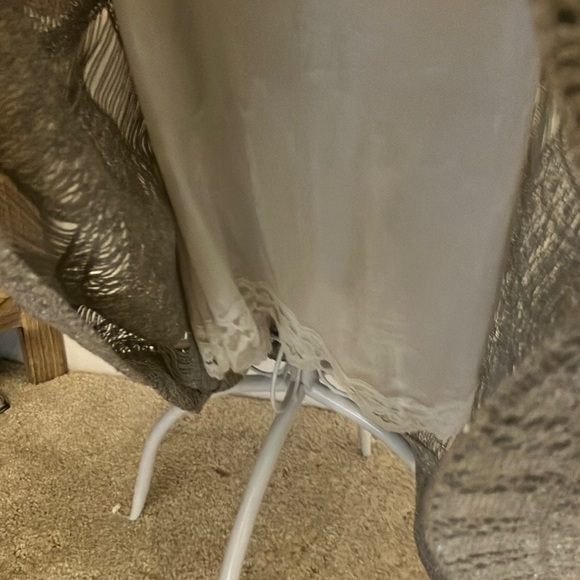 Elegant Silver Crochet Maxi Skirt Sz Medium to Large - Picture 7 of 9